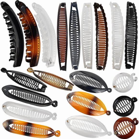 20PCS Banana Hair Clips Durable Resin Plastic T style for Women Girls main image 5